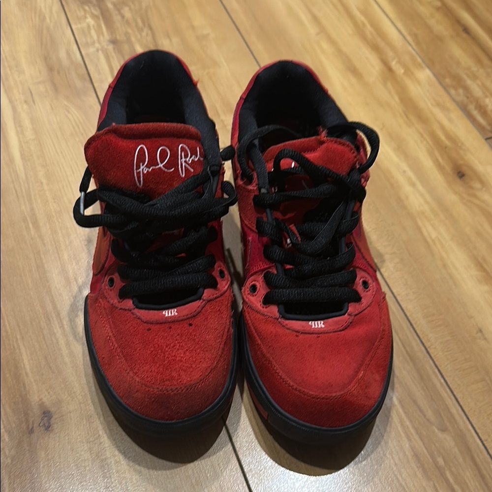 Red Sneakers with Black Laces